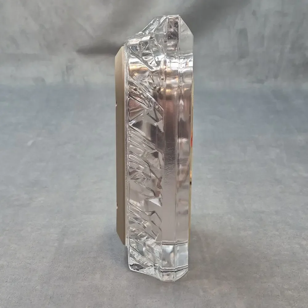 Vintage Seiko Cut Glass Quartz Lead Crystal Desk Clock w/ Pendulum QQZ127S Japan